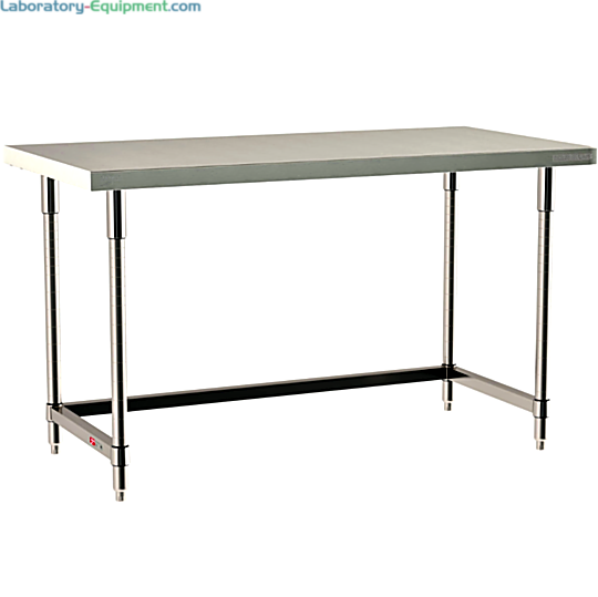 316 Stainless Steel TableWorx Work Tables with 304 SS Legs and 3-Sided Frame by Metro ideal in cleanrooms and biopharma applications; various sizes available  |  1543-PP-05 displayed