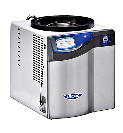Labconco FreeZone 4.5L Benchtop Freeze Dryers with Lyo-Works and choice of stainless-steel or PTFE collector coil for light to moderate sample loads  |  6923-34A displayed