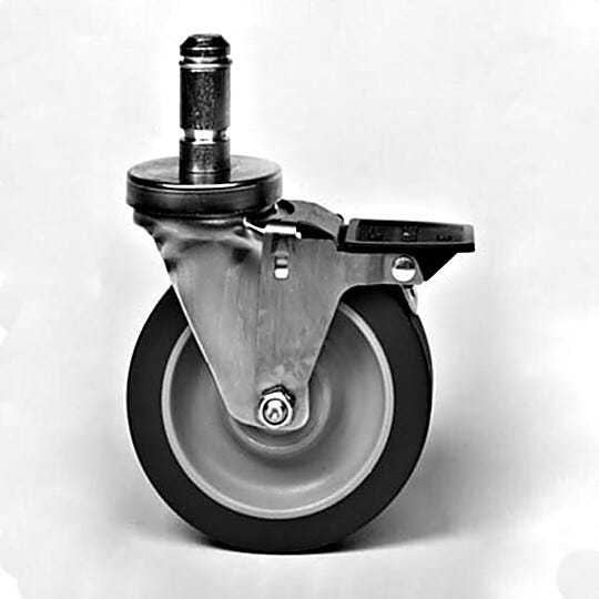 Super Erecta stem casters by Intermetro features stainless steel washable casters with foot brake  |  2650-97 displayed