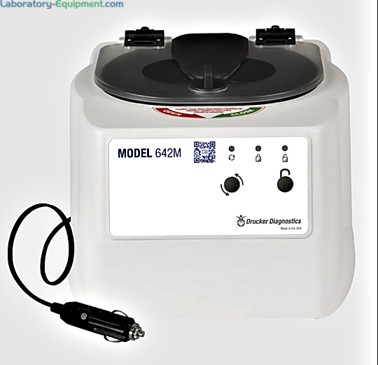 642M 12V DC Mobile Centrifuge includes 2-stage horizontal rotor and tube holders; features 3,4000 max rpm, a 6 x 10 ml max load for phlebotomy applications  |  1717-67 displayed