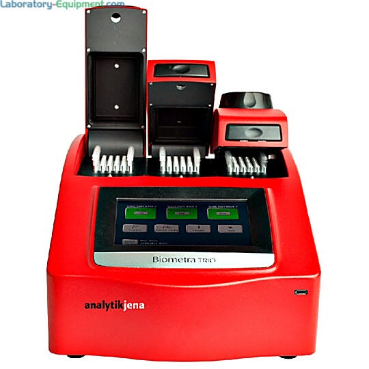 Biometra's TRIO PCR Thermal Cycler features three samples blocks to amplify separate assays in parallel