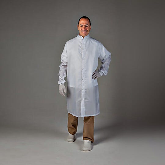 Cleanroom taffeta frock from Uniform Technology