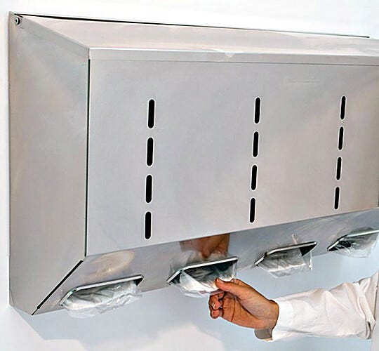 Bouffant Loaded 4 Chamber Dispenser  |  4952-86-2-316 displayed
