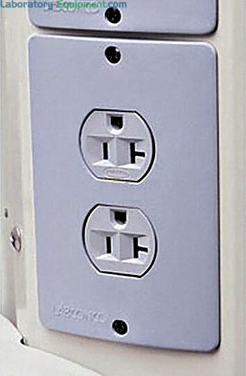 Duplex electrical receptacle for basic laboratory hood, 115V, 20A | 3646-12 displayed