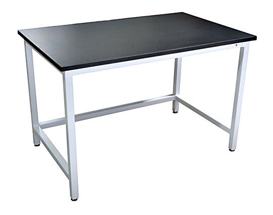 Work station with epoxy-resin top resists common organic compounds and solvents