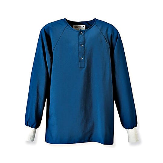 Pocketless sitewear shirts are typically worn underneath cleanroom garments as an alternative to normal clothing | 4954-90A displayed