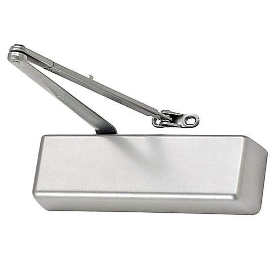 Built to handle the busiest entryways, the arm door closer combines heavy-duty reliability with a long-lasting aluminum finish for enduring performance | 5050-00 displayed