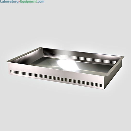 304 Stainless steel solid-bottom tray with extra depth for desiccators 21.3" W x 14.5" D x 2.6" H | 1977-04 displayed