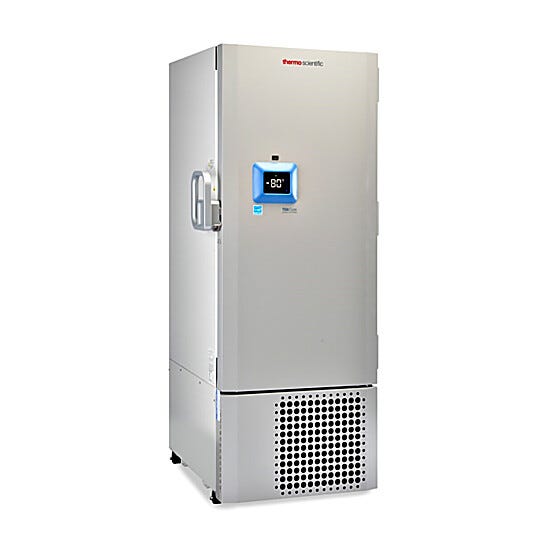 TSX40086CA Core -86°C ULT Freezer by Thermo Freezer Scientific with V-Drive, and a 19.4 cu. ft capacity accepts 16 racks and holds 400 2" boxes | 6708-80 displayed