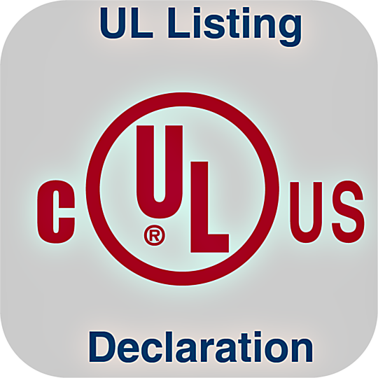 UL Listing Declaration for Fan/Filter Units