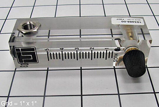 Nitrogen purge Flowmeter. | 1600-03 displayed