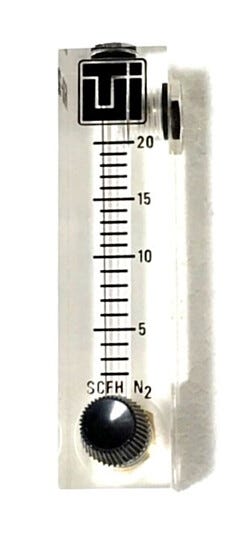 Acrylic flow meter, valve-2-20SCFH | 1600-32 displayed