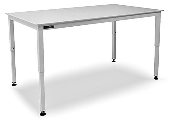 Polypropylene top resists a broad range of chemicals, including most acids. Powder-coated steel base includes telescoping legs | 1522-00 displayed