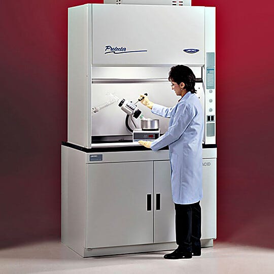 Basic 47 Hood from Labconco (shown with optional base cabinet and work surface) | 3646-00 displayed