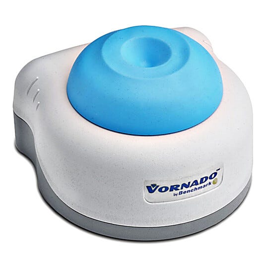 Benchmark Scientific’s Vornado™ Mini Vortex Mixer can instantly create a vortex in tubes up to 50mL | 2816-01 displayed