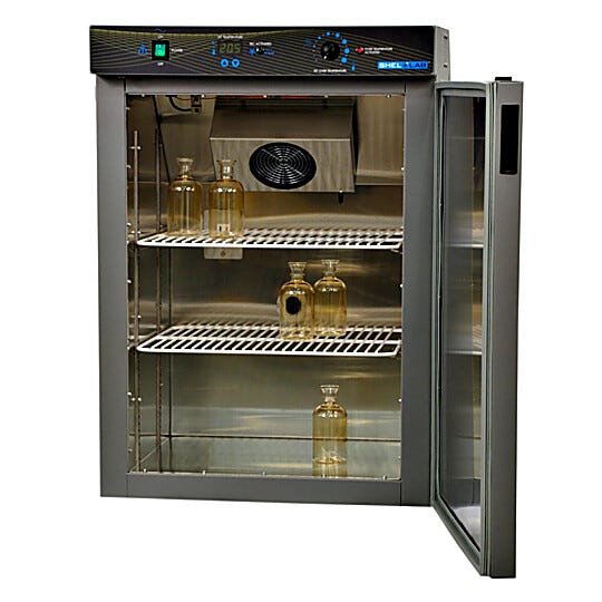 Shel Lab B.O.D. Thermoelectric Cooled Incubator accepts 84 BOD bottles; model includes 2 adjustable shelves with a 35 lb. load capacity   |  3901-33 displayed