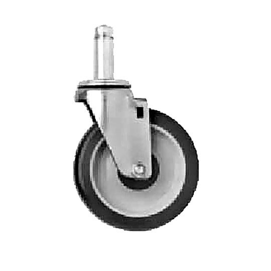 Caster; Stem/Swivel, Chrome-Plated Steel & Hi-Modulus Rubber, 250 lbs, 5" Dia, InterMetro, MetroMax iQ