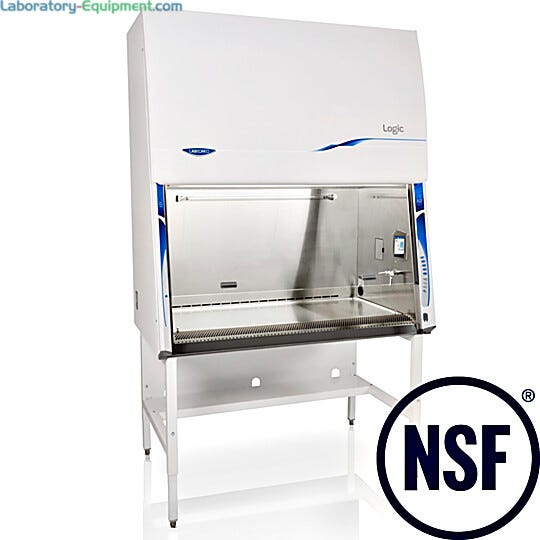 Labconco's Class II A2 biosafety cabinet is made with leak-tight 304 stainless steel and tempered safety glass  |  3642-PP-01 displayed