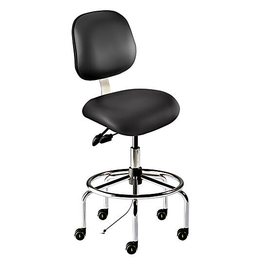 Biofit Elite Series High, 25"-32" Bench Chair; Ergonomic seating with Dual-wheel ESD Casters and Footring | 2802-30 displayed