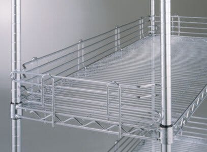 Ledges prevent items from protruding or falling from shelves  |  1301-72 displayed