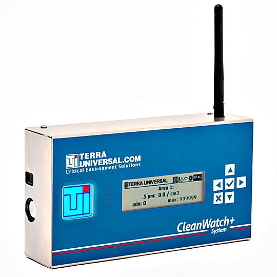 Monitors airborne particles and differential pressure in cleanroom zones | 6607-14 displayed