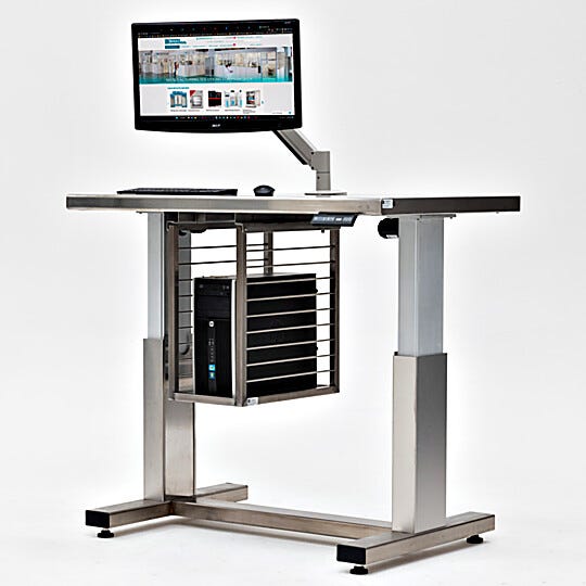 CPU rack stores hardware underneath work station | 1741-18 displayed