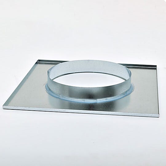 Galvanized steel flange adapter mounts to standard FFUs for sealed duct connections and long-term cleanroom airflow performance | 6601-03 displayed