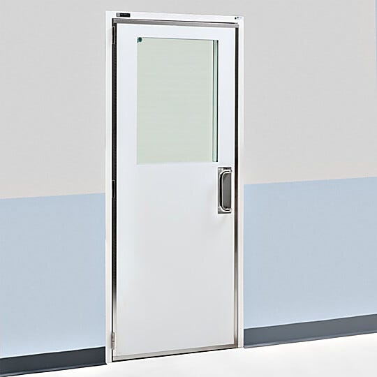 Lightweight, sturdy cleanroom door with uPVC panels suitable for environments needing cGMP compliance | 6603-76A displayed