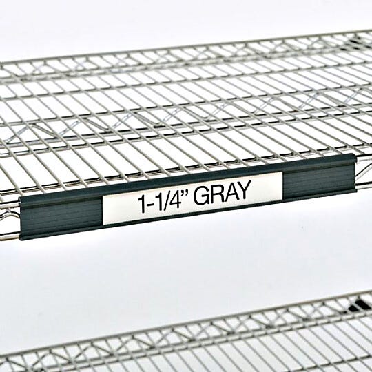Grey plastic shelf marker for InterMetro carts and shelving | 1303-52 displayed