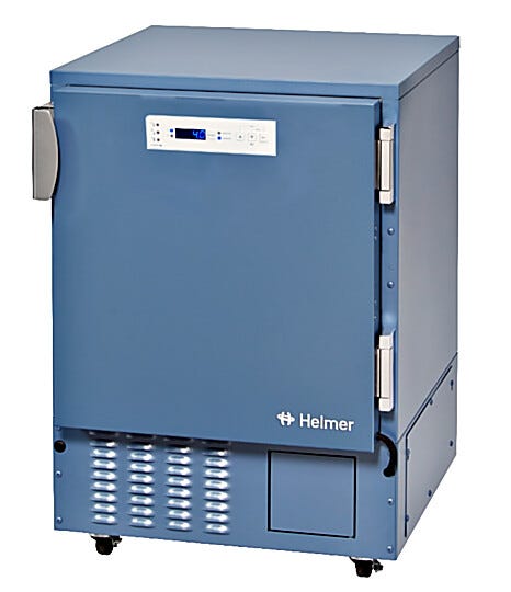 Energy-efficient HLR105-GX Lab ADA Undercounter Refrigerator by Helmer Scientific in 5.3 cu. ft. with Horizon controller | 6707-18A displayed