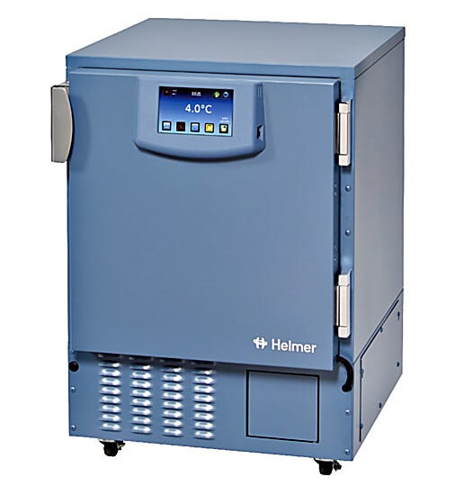 Energy-efficient iLR105-GX Lab ADA Undercounter Refrigerator by Helmer Scientific in 5.3 cu. ft. model with Advanced iC3 interface | 6707-17A displayed