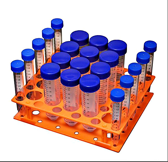 H1000-MR-1550 Magic Clamp Tube Rack combination rack for 20 x 50 ml and 30 x 15 ml tubes by Benchmark Scientific compatible with Incu-Shaker and Orbi-Shaker mod  |  2817-07 displayed