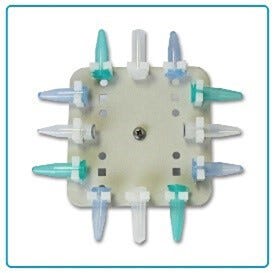 H1000-MR-T15H MAGic Clamp Tube Rack for 12 x 1.5/2.0ml tubes, horizontal by Benchmark Scientific compatible with MAGic Clamp platform for use with Incu-Shaker m  |  2823-27 displayed