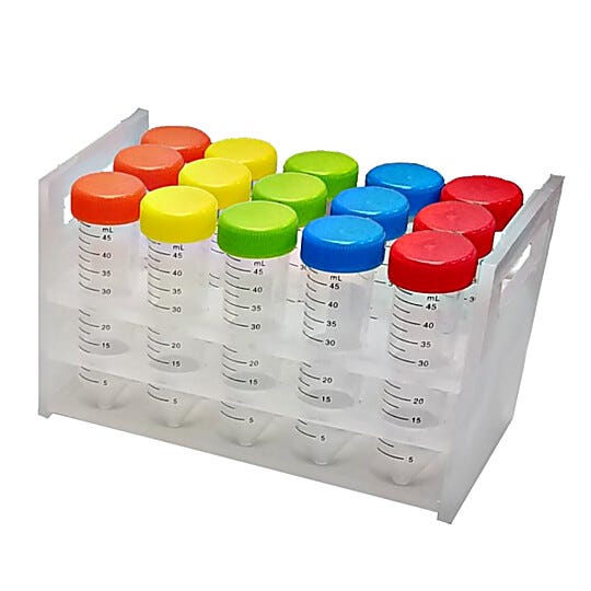 H1000-MR-T50 MAGic Clamp 15 x 50 ml Tube Rack by Benchmark Scientific compatible with Incu-Shaker and Orbi-Shaker models | 2823-04 displayed