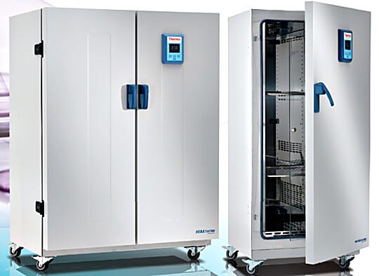 Heratherm Large Capacity Microbiological Incubators by Thermo Fisher Scientific in volume capacities of 13.3 and 27.3 cu. ft. | 5324-PP-01 displayed
