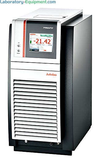 Presto A40 Temperature Control System by Julabo features a touchscreen, multiple data ports and an integrated programmer for versatile control  |  2440-06 displayed