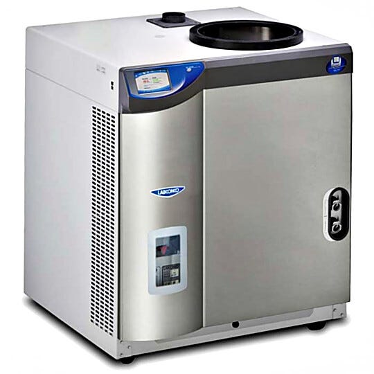 FreeZone 18 Liter -50C Console Freeze Dryers by Labconco lyophilize aqueous samples and remove 10L of water in 24 hours; built-in options available  |  6923-86A-220 displayed