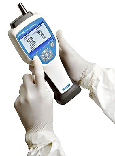 The MET ONE HHPC 6+ is a full-featured, six-channel handheld particle counter | 1505-50 displayed