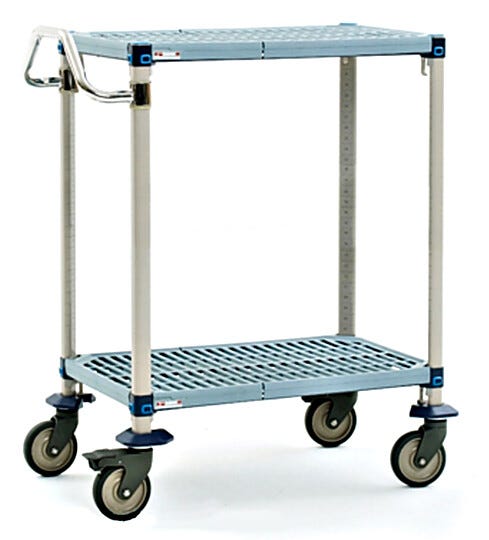 Antimicrobial MetroMax Q unit with 2 corrosion proof shelves, posts and handles | 1403-08 displayed