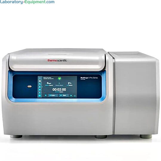1.6L Multifuge X1R Pro Refrigerated Centrifuge by Thermo Fisher Scientific with a touchscreen interface, 100-program memory and a 4 x 400 mL capacity | 1717-60 displayed
