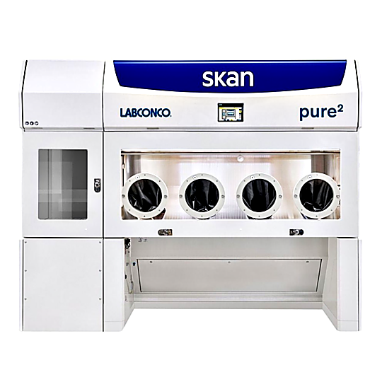 Modular GMP and FDA 21 CFR Part 11 compliant Pure2 Aseptic Isolator with Four Glove Ports by Labconco provides Grade A (ISO Class 5) unidirectional airflow