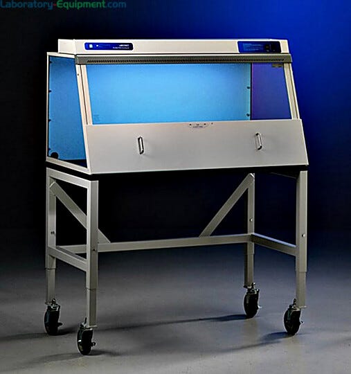 Shown: 4' Purifier Non-Ventilated PCR Enclosure with optional stand | 1524-37 displayed