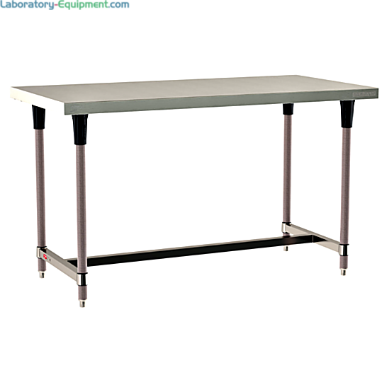 Standard 304 Stainless Steel TableWorx Work Tables with Microban antimicrobial Metroseal Legs and I-Frame by Metro; with mobile options  |  1543-PP-01 displayed