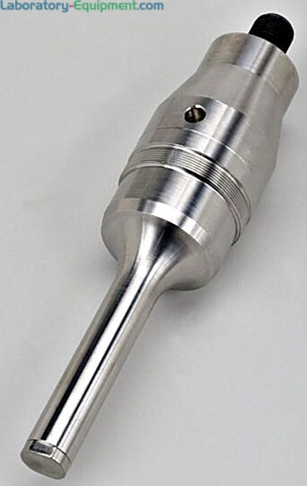 Horns transmit ultrasonic energy into a solution  |  2601-49 displayed