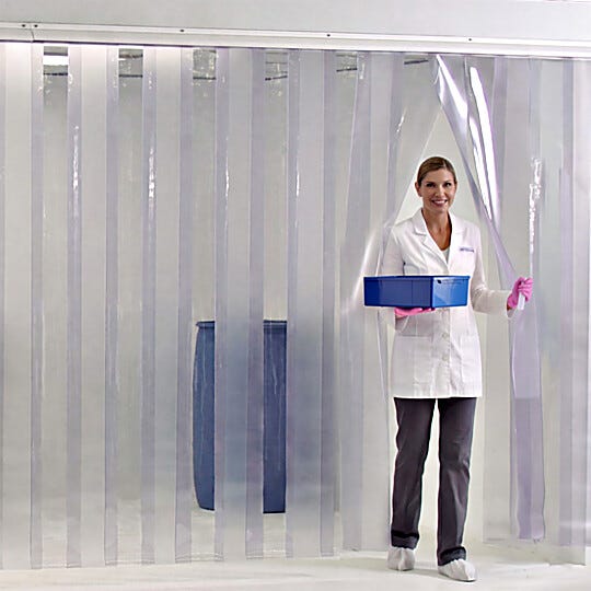 Anti-static PVC strip shields are suitable for all classes of cleanrooms and all levels of process isolation | 1320S-08 displayed