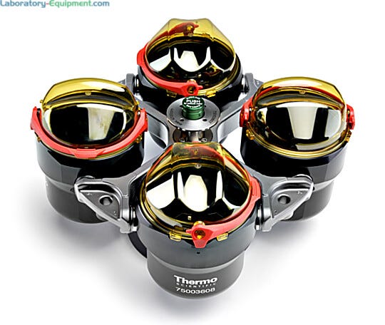 TX-750 Swinging Bucket Rotor Blood Tube Package includes rotor cross, buckets, lids and adapters; compatible with Thermo Scientific centrifuges | 6708-34 displayed