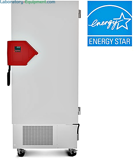 Energy-efficient 16.8 cu. ft. UFV Ultra-Low Temperature Freezer by BINDER with R-290 and R-170 with detachable inner doors and stainless steel interior | 6707-94 displayed