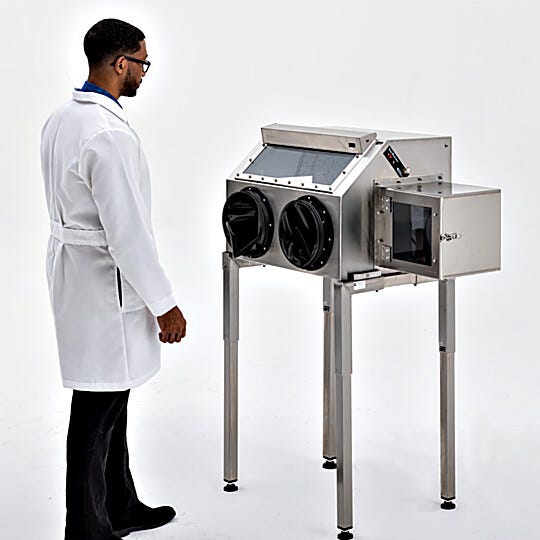 Stainless Steel or Powder-Coated Universal Adjustable Glove Box stands promote easy cleaning and optimal stability for users