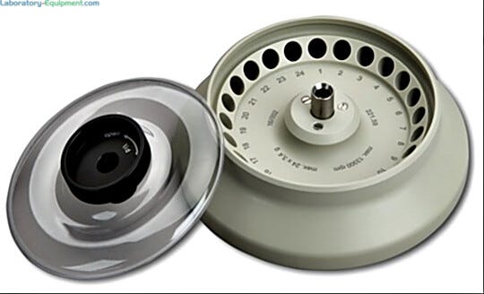 Hermetically sealed angle rotor Z207-2420H for 24 x 1.5/2.0 ml tubes; compatible with Hermle Z207-M Microcentrifuge  |  2824-67 displayed