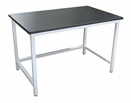 Work station with epoxy-resin top resists common organic compounds and solvents